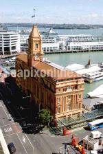 ID 6168 AUCKLAND'S FERRY BUILDING showing Princes Wharf behind.